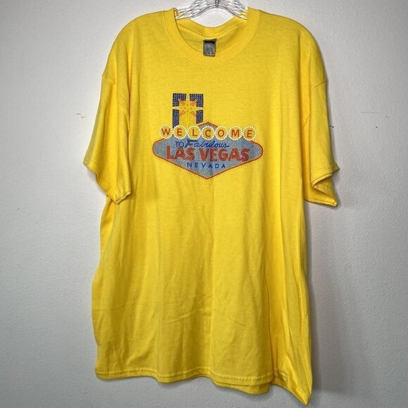 Welcome To Las Vegas Navada Yellow T-Shirt SZ XL - Picture 1 of 7